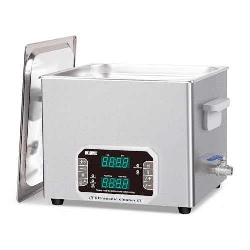 DK SONIC Professional Ultrasonic Cleaner 15L, 360W Heavy-Duty Sonic Cleaner with Timer,Heater&Touch Control, Multi-Application for Motorcycle Engines, Carburetors, Chains (Include Basket) - size: 15L