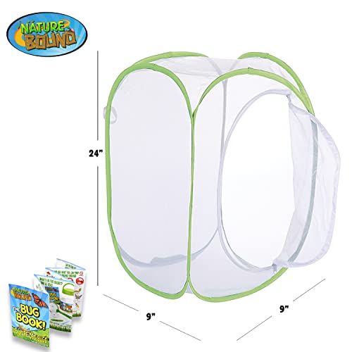 Nature Bound Butterfly Growing Kit - Live Caterpillar to Butterfly Project for Kids - Includes Voucher for Caterpillars, Green Pop-Up Enclosure, and STEM Learning Guide - style: Pop-Up Terrarium 24