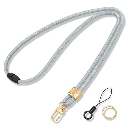 Fishent Lanyard, Cute Neck Lanyards for Keys ID Badges Holder, Keychain Key Teacher Lanyard with Safety Breakaway Buckle for Women Men, Light Gray - color: Light Gray