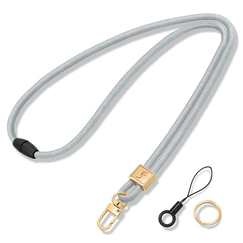 Fishent Lanyard, Cute Neck Lanyards for Keys ID Badges Holder, Keychain Key Teacher Lanyard with Safety Breakaway Buckle for Women Men, Light Gray - color: Light Gray