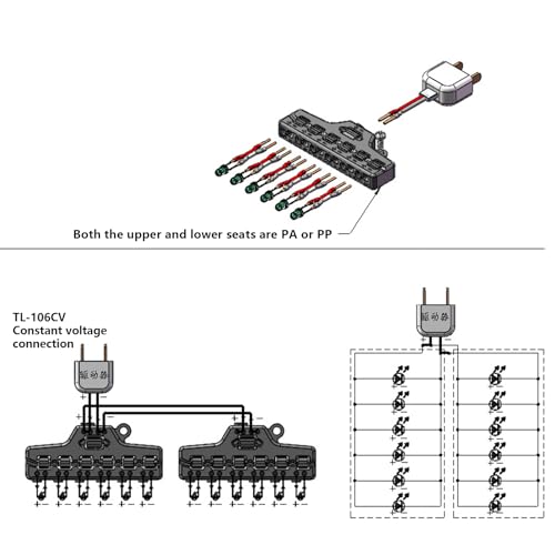 Low Voltages Wire Splitter 1 Input 6 Output LED Lighting Wire Connector Block for LED Strips Lighting Distribution Block