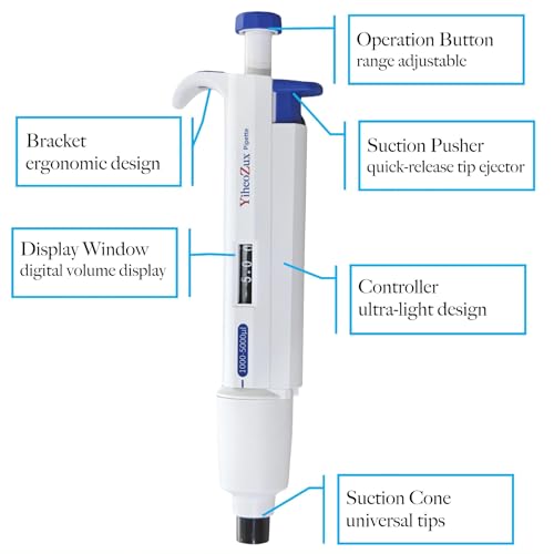 High-Precision Adjustable Single Channel Pipettor 1-5 ml for Laboratory - size: 1-5 ml