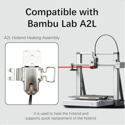 A2L Hotend Heating Assembly for Bambu Lab A2L, Hotend Heater with Ceramic Zirconia Base for High Temperature Stability and Reduced Heat Creep, for Bambu A2L 3D Printer Accessories - color: for Bambu A2L