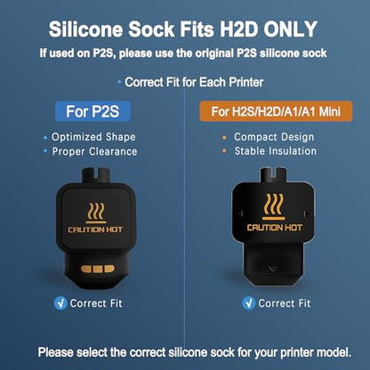 2PCS 0.4mm Hotend for Bambu Lab X2D/P2S/H2S/H2D/H2D Laster/H2D AMS Combo/A1/A1 Mini, Extruder Print Head Quick Swap Hot End Design with Extra 2PCS Silicone Cover Sock Hardened Steel Nozzle - color: 0.4mm, size: 2PCS