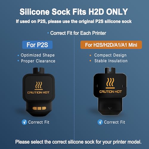2PCS 0.4mm Hotend for Bambu Lab X2D/P2S/H2S/H2D/H2D Laster/H2D AMS Combo/A1/A1 Mini, Extruder Print Head Quick Swap Hot End Design with Extra 2PCS Silicone Cover Sock Hardened Steel Nozzle - color: 0.4mm, size: 2PCS