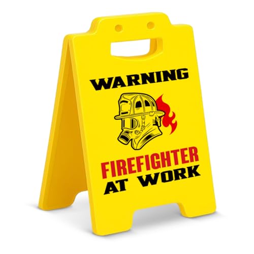 Funny Firefighter Gifts Office Decor Warning Firefighter at Work Desk Sign Graduation Birthday Gifts for Firefighters Firemen - color: Color-Q
