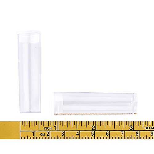 Craftdady 50pcs Transparent Clear Plastic Empty Storage Tubes Bead Container Set Test Bottles Organizers Boxes with Lid, 2.16x0.59 (55x15mm) - color: 50 Tubes, 55x15mm, Clear