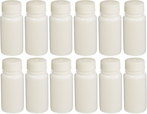 SP Bel-Art Precisionware Wide-Mouth 125ml (4 oz) High-Density Polyethylene Bottles; Polypropylene Cap, 38mm Closure (Pack of 12) (F10625-0005) Made in USA - size: 125mL