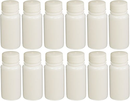 SP Bel-Art Precisionware Wide-Mouth 125ml (4 oz) High-Density Polyethylene Bottles; Polypropylene Cap, 38mm Closure (Pack of 12) (F10625-0005) Made in USA - size: 125mL