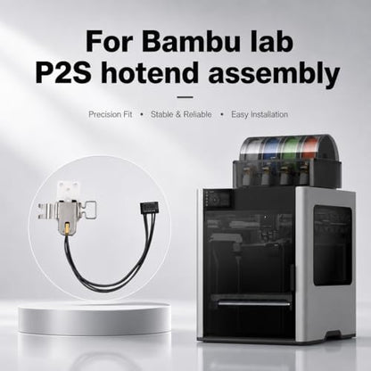 Heating Assembly Kit for Bambu Lab P2S Hot End Heating Component with Heater Cartridge, Thermistor Temperature Sensor & Heat-Insulating Clip 3D Printer Accessories - size: P2S