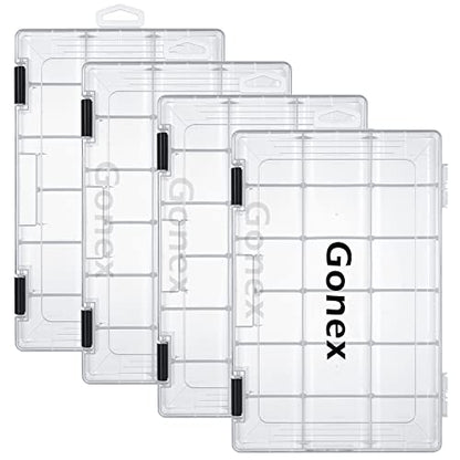 Gonex 3600 3700 Fishing Tackle Trays Lure Box with Adjustable Dividers - color: 4pcs 3600(Tray Size:10.8"x7.09"x1.65")