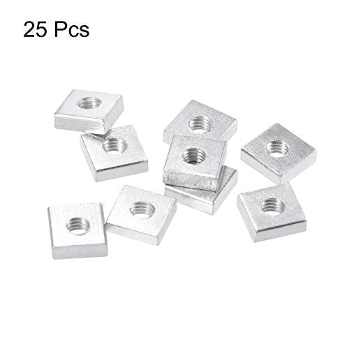 uxcell Square Nuts, M4x9mmx3mm Zinc-Plated Metric Coarse Thread Assortment Kit, 25 Pcs - size: M4x9mmx3mm