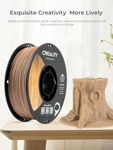 Creality Wood Filament PLA 1.75 mm, Smooth Silk Texture, 1kg(2.2lbs)/Spool for 3D Printer - color: 1kg Wood