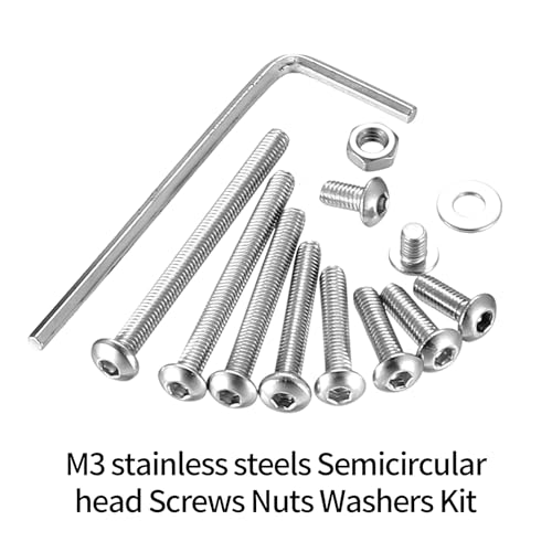 1050 Pcs M3 Screws Kit, M3 Machine Screws and Nuts and Washers Set, Assorted Button Head Socket Cap Screws Nuts and Bolts Assortment Kit, Stainless Steel Metric Screw Assortment, Fully Threaded - size: M3