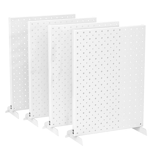 EVERHANGER Metal Pegboard Display Stand, Freestanding Tabletop Pegboard - color: White, size: 4pack 12"X16"