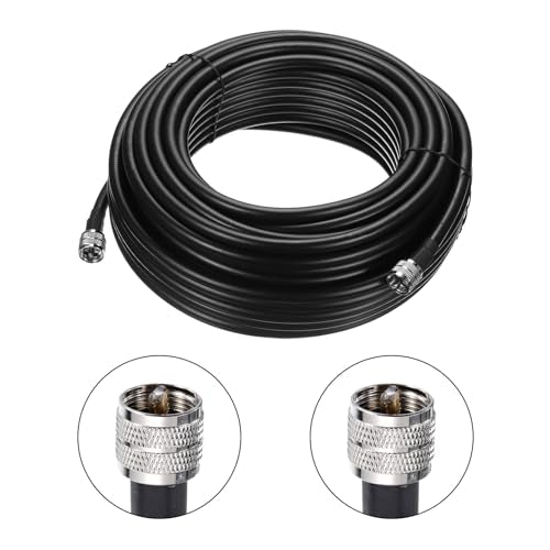 uxcell UHF Male PL-259 to UHF Male PL-259 Low Loss RG213 Coax Jumper Cable 23M/75Ft - size: 75 Feet