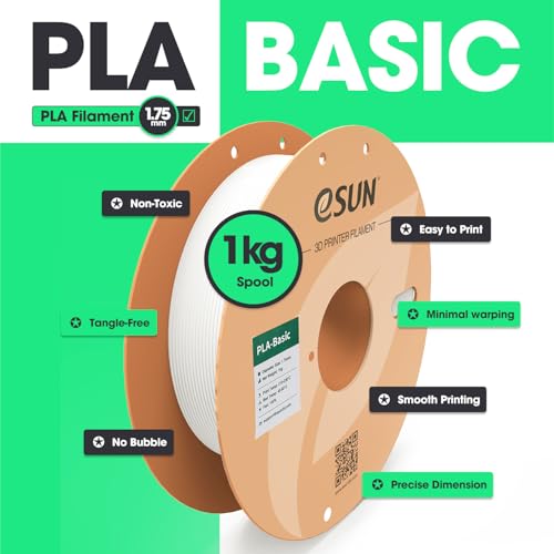eSUN PLA Basic Filament 1.75mm, 1KG Spool (2.2 LBS, Black - color: 1.black, size: 1KG