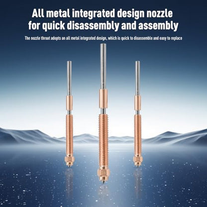 K2 Plus Nozzles 0.2mm* 0.4mm*0.6mm 3PCS, Unicorn K2 Quick-Swap Nozzles with Titanium Alloy Heat Break, Copper Alloy and Hardened Steel Nozzle, High Flow Nozzles Kit for K2 Plus 3D Printer