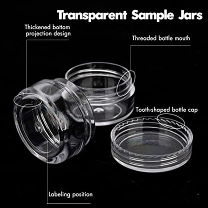3 Gram Sample Containers 100 Count Empty Lip Balm Containers with Labels - color: Clear