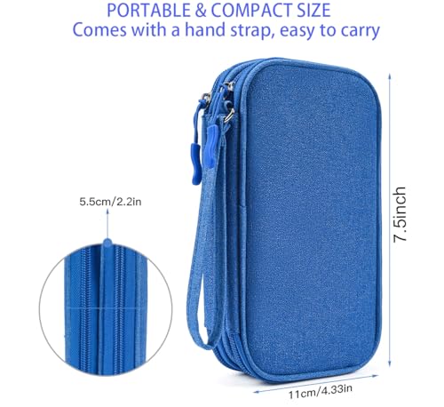 CAAORDKSO Cord Organizer Travel Cable Organizer Bag Tech Electronic Organizer Travel Case, Electronic Accessories Pouch Bag for Cable, USB, Cord, Charger, Phone, Power Bank, Earphone (Blue, Medium) - color: Blue, size: Medium