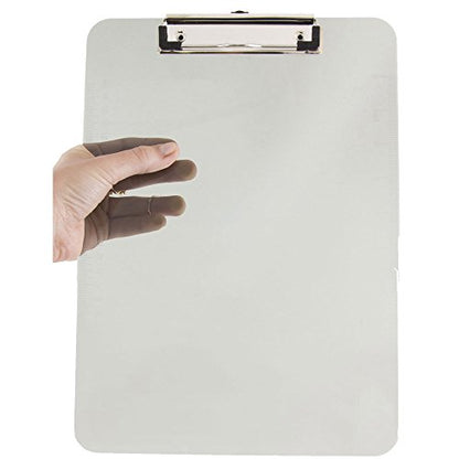 JAM PAPER Plastic Clipboards with Low Profile Metal Clip - Letter Size (9 x 12.5) - Smoke Grey - Clip Board Sold Individually - color: Gray, size: Single Clipboards