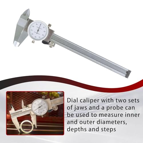findmall 6" Dial Caliper 0.001 Caliper Measuring Tool 4-Way Measurement