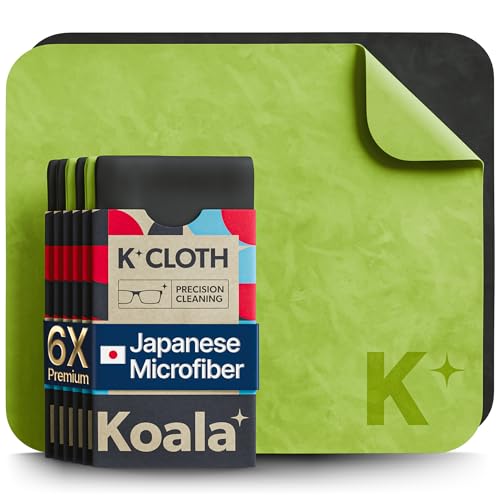 Koala Lens Cleaning Cloth | Japanese Microfiber | Black & Green (Pack of 6) - color: Black / Green, size: 6 Pack