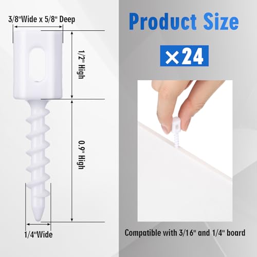 Chunful 24 Pack Foam Board Hangers Foamcore Wall Mounting Hangers