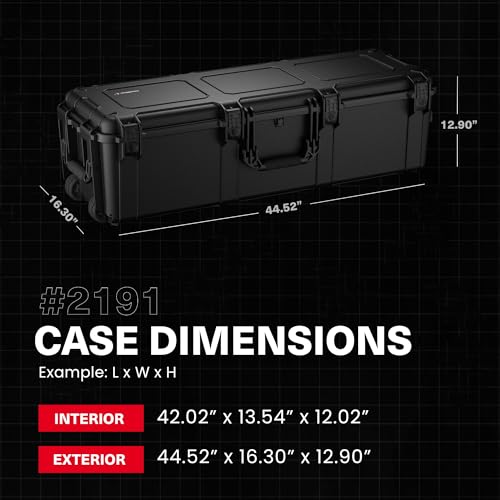 Condition 1 45" Waterproof Hard Case with Wheels & Pluckable Foam, Black - style: Pluckable Foam