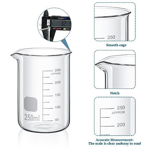 Frienda 10 Pcs 100/250ml Lab Glassware Beaker Set - size: 100/250ml