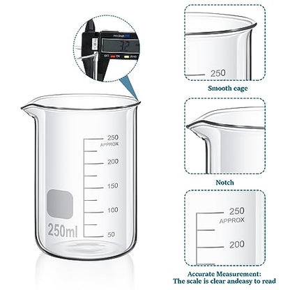 Frienda 10 Pcs 100/250ml Lab Glassware Beaker Set - size: 100/250ml