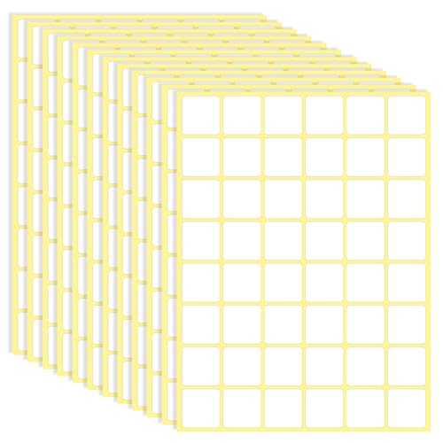 1440 Pcs Blank Date Labels 1" X 1" Labels Stickers for Organizing Square Writable White Labels Food Labels for Jars Boxes File Folders Envelopes School Office Kitchen - color: 1440pcs 25x25 Mm
