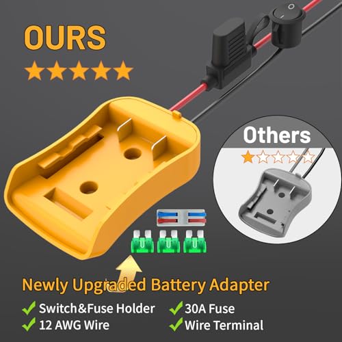 Kzreect 3 Pack for Power Wheel Adapter Compatible with Dewalt 20V Battery - size: 3 Pack