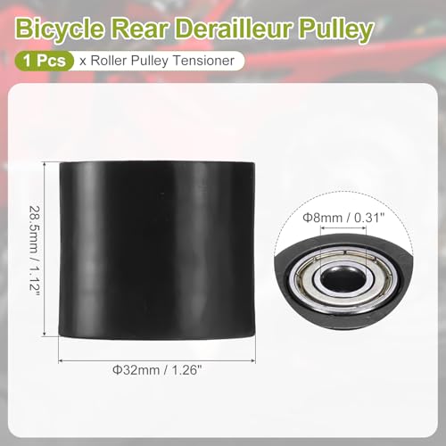 PATIKIL 8mm Roller Pulley Tensioner, Chain Roller Pulley Tensioner Mini Bike Parts Nylon Cylinder Type Guide Wheel Chain Guide Slider for Mini Motorcycle Dirt Bike, Black - color: Black