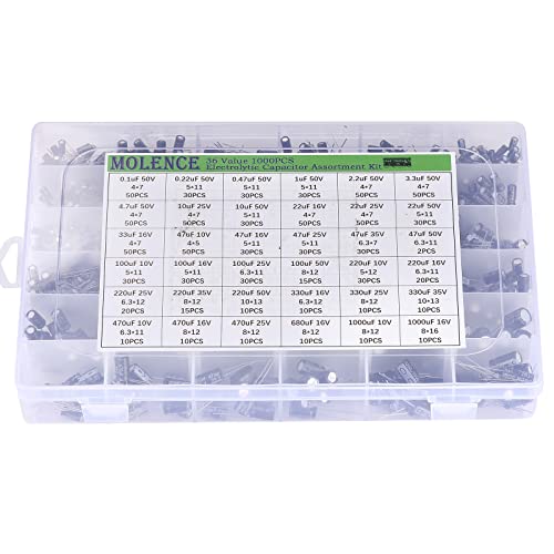 36 Values 1000PCS Aluminum Electrolytic Capacitor Assortment Kit