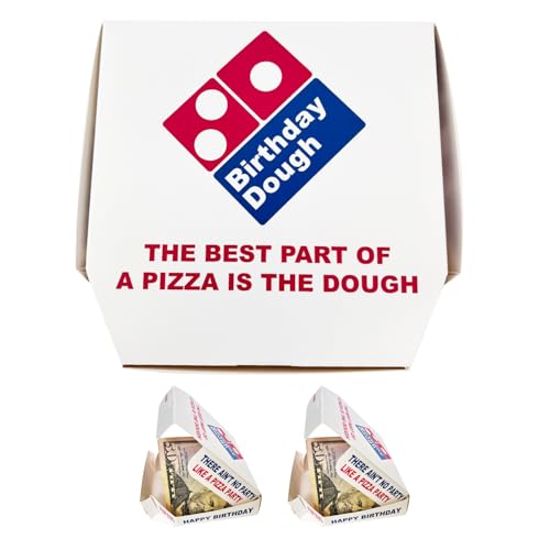 Birthday Dough Money Gift Box – Funny Mini Pizza Box Cash Holder – Unique Birthday Gift for Teens, Kids, Men, Women – Gag Gift for Money – Pizza Party Gift Idea - color: 2 Pack Birthday Dough