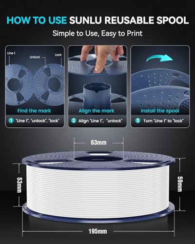 SUNLU High Speed PETG Filament 1.75mm, White+Grey, 2kg Total, 2 Pack - color: 2kg White+grey, size: 2KG