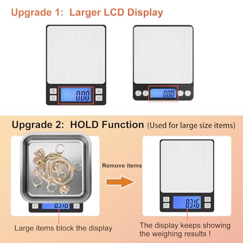 BOMATA 0.01g Small Digital Gram Scale, Upgraded 1kg Jewelry Scale - size: 0.01g/1kg Black (Battery)