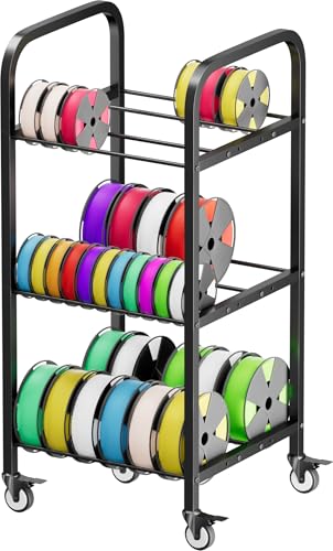 3-Tier 3D Printer Filament Storage Rack with Wheels - size: 3-Tier