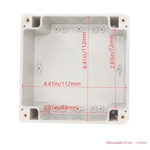 Project Box IP65 Waterproof Junction Box ABS Plastic Electrical Boxes DIY Electronic Project Case Power Enclosure White 4.72x4.72x3.54 inch (120 x 120 x90 mm) - color: White, size: 4.72"x4.72"x3.54"