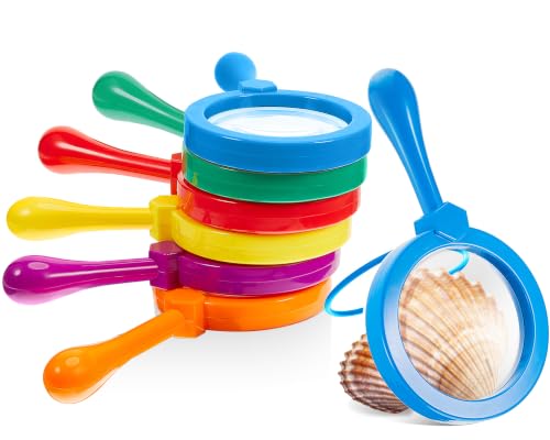 Lewtemi 12 Pack Kids Magnifying Glass with Stand, Multicolor - color: Multicolor