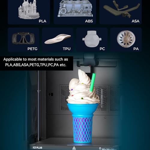 Creality K2 Plus Texture PEI Build Plate Kit, 3D Printer Heat and Wear Resistance Textured PEI Spring Steel Plateform with Wipe Nozzle Design for K2 Plus 370x370mm - size: K2 Plus Texture PEI