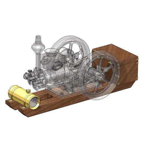 Retrol Engine HM-01 Hit and Miss Engine Model Kit, 4-Stroke Fixed Horizontal DIY Assembly Metal Engine Kit with Base Equipment Box/Tankk/Pipe/CDI Igniter/Spark Plug, Gift -KIT - style: KIT Version