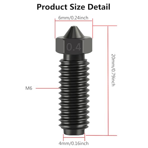10PCS 3D Printer Kobra 3/Kobra S1 Hotend Hardened Steel Nozzles 0.4 - color: 6PCS Nozzles for Kobra 3