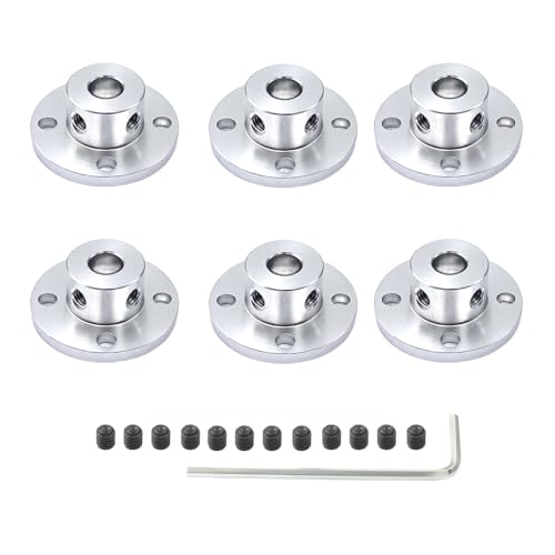 6 Pcs 7mm Aluminium Alloy Coupler Connector for Motor,RC Flange Coupling Connector for Motor Accessories and DIY Projects - size: 7mm