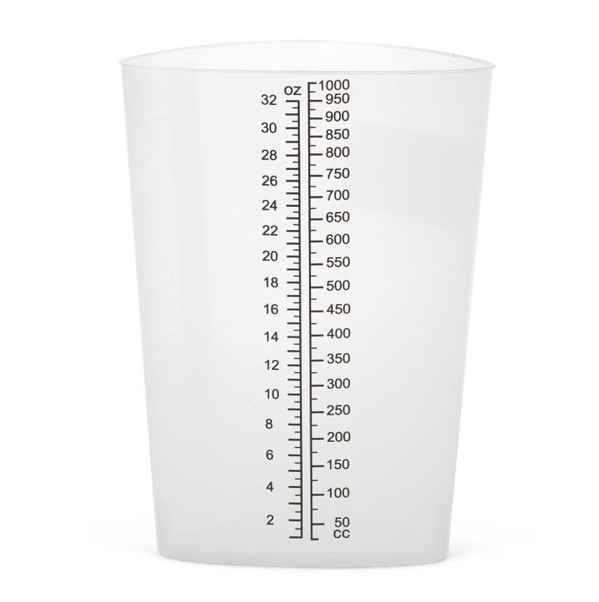 32 oz Graduated Plastic Triangular Container Three-Sided Beaker for Measuring and Mixing (10 Pack)