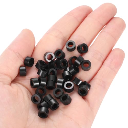 uxcell 100pcs Nylon Round Spacers 4mm ID, 7mm OD, 4mm Height Screws Spacers Without Threaded, Plastic Spacer for M4 Screws, Black - size: 4mm ID, 7mm OD, 4mm Height
