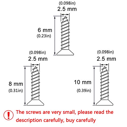 newlng 1600pcs Small Screws 2.5 * 6/8/10mm Phillips Flat Head Cross Self Tapping Tiny Screw Cabinet Electronic Accessories Multifunctional DIY Micro Woodworking Mini Screw Set Gold Black Silver - color: 2.5 Combination
