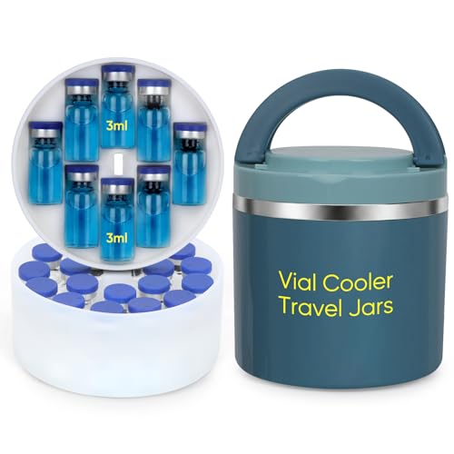 3ml Vial Storage Case with Jar, Hold 28 Vials, Perfect for Diabetics, Blue - color: 28slots Blue Jar
