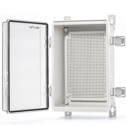 QILIPSU Outdoor Electrical Box Waterproof Junction Box 11.4"x7.5"x5.5" - color: Clear, size: 11.4"x7.5"x5.5"